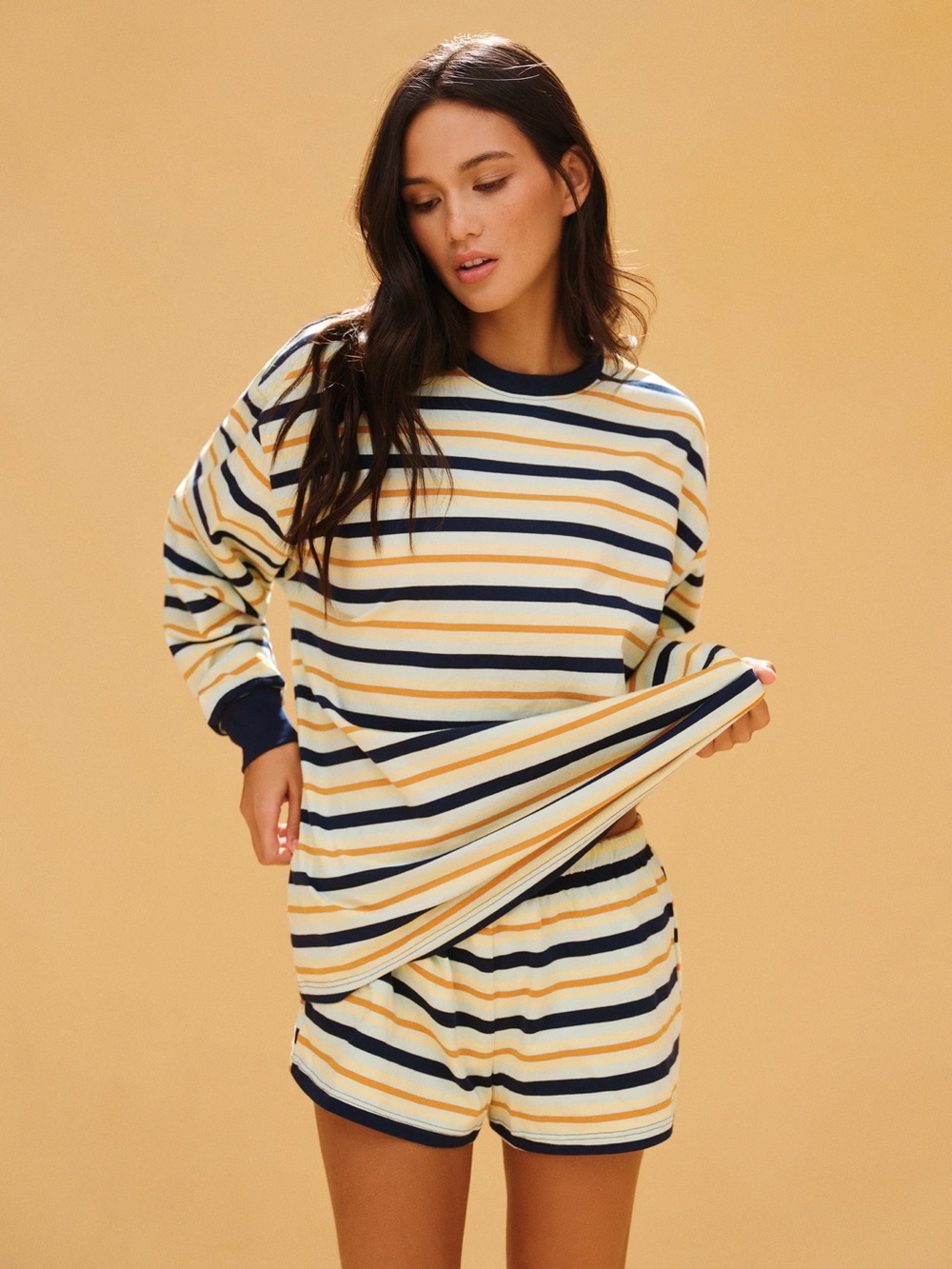 Set Active Daily Stripe Cuffed Long Sleeve